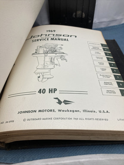 JOHNSON OUTBOARDS JS-4340, JM-6901 - JM-6911 SERVICE MANUALS