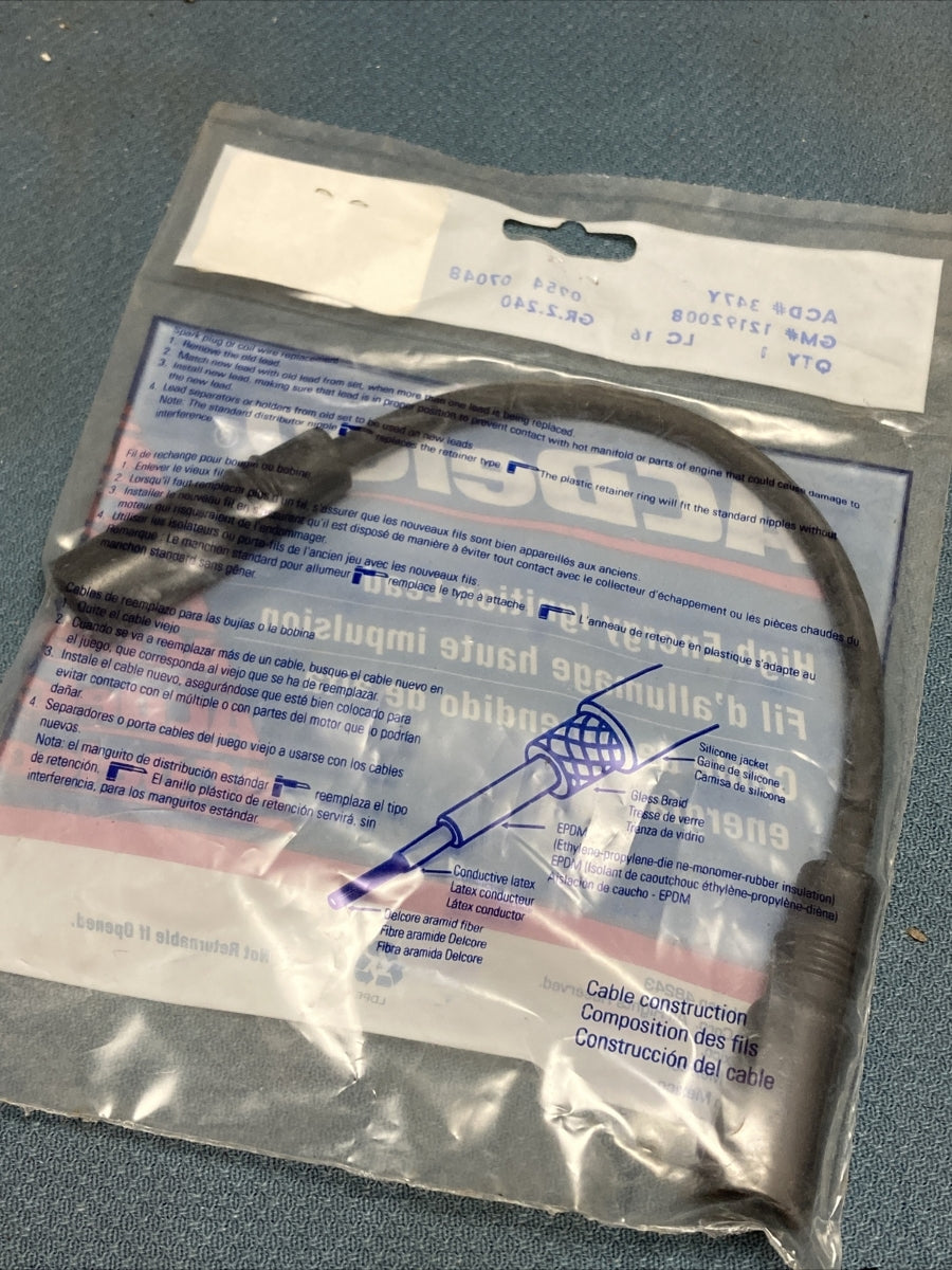 NEW ACDELCO 347Y IGNITION COIL LEAD WIRE GM 12192008 GR.2.240