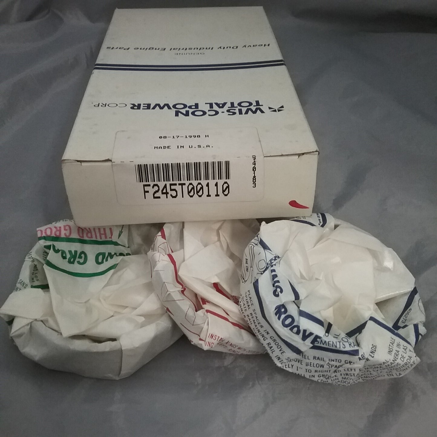 NEW WISCONSIN F245T00110 PISTON RING KIT