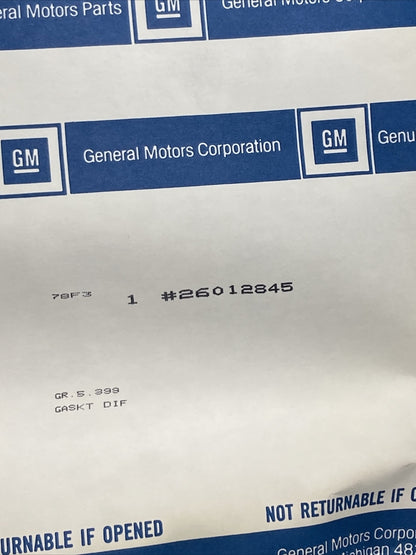 NEW GENUINE GM 26012845 GASKET, DIFFERENTIAL CARRIER COVER GM 26012845 GR.5.399