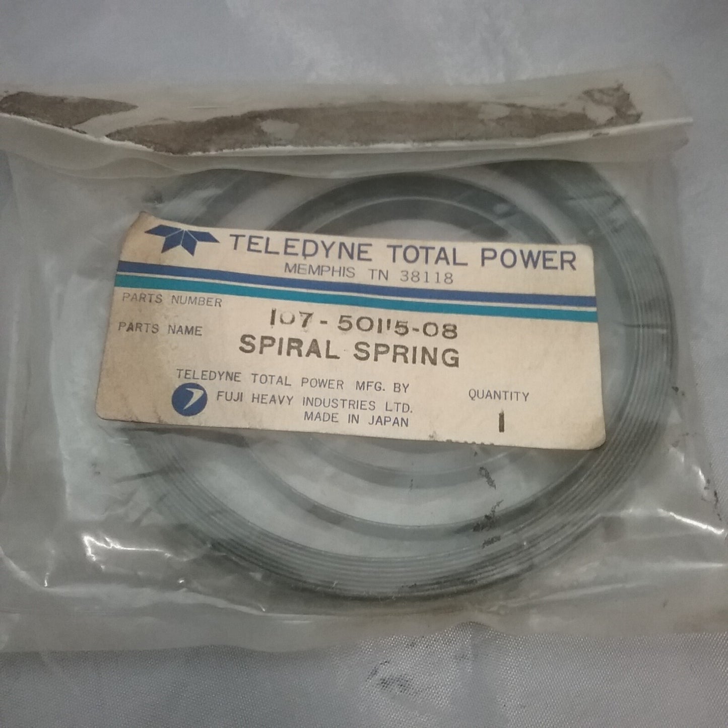 NEW TELEDYNE 107-50115-08 SPIRAL SPRING