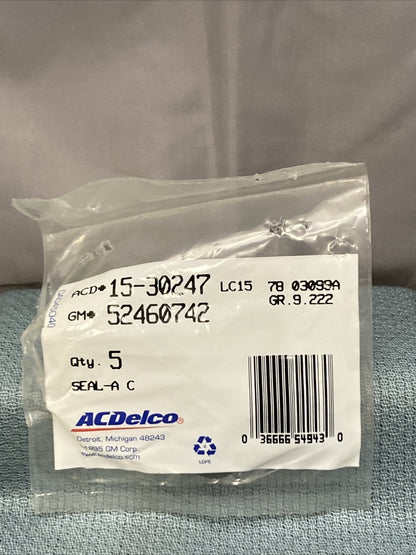 QTY 5 NEW ACDELCO 15-30247 SEAL, A/C COMP/COND HOSE 1989-00 GM 52460742 GR 9.222