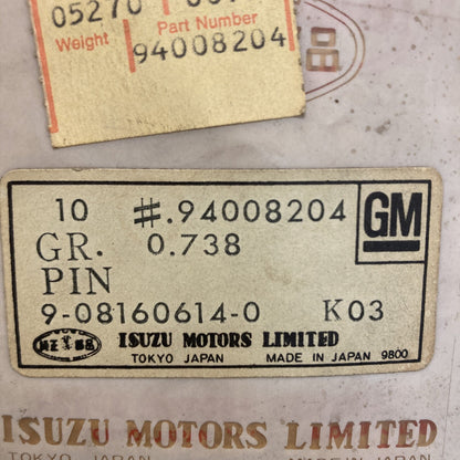 NEW GENUINE GM 94008204 Pin, Pulley ISUZU 9-94008204-0