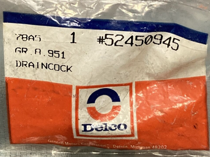 NEW ACDELCO/GM 52450945 DRAINCOCK GR 8.951