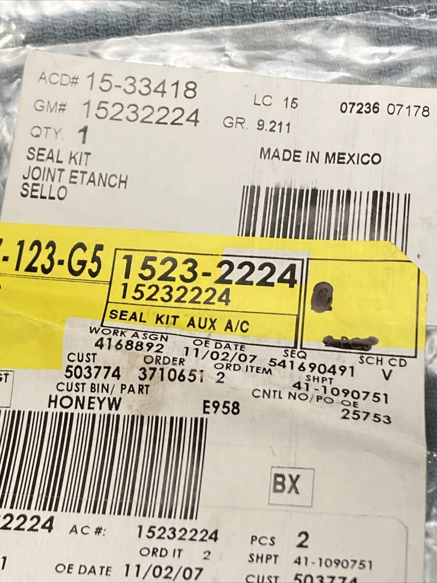 NEW ACDELCO 15-33418 SEAL AUX A/C EVAPORATOR OUTLET TUBE GM 15232224 GR 15232224