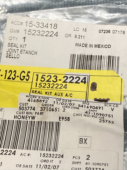 NEW ACDELCO 15-33418 SEAL AUX A/C EVAPORATOR OUTLET TUBE GM 15232224 GR 15232224