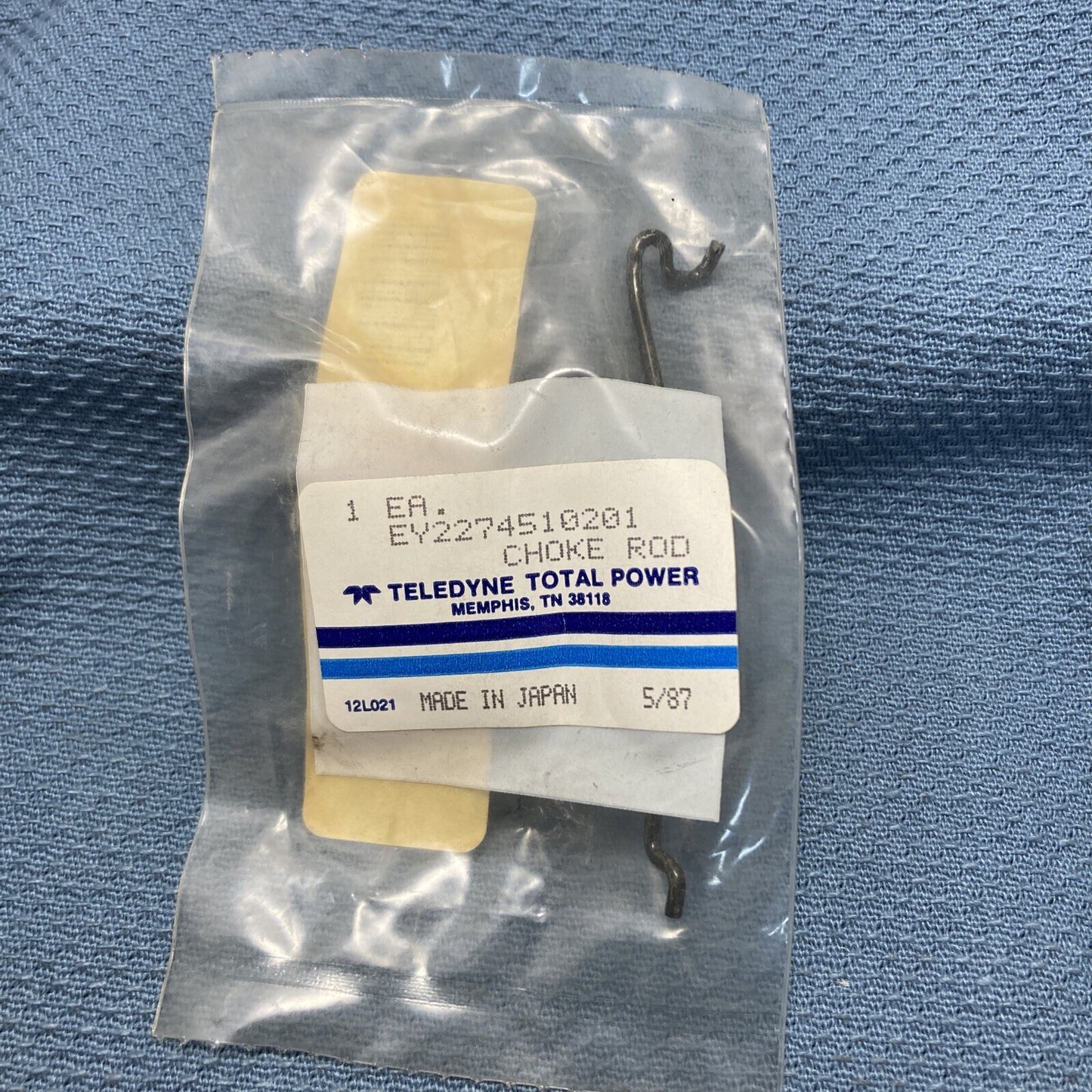 NEW TELEDYNE TOTAL POWER 227-45102-01 CHOKE ROD