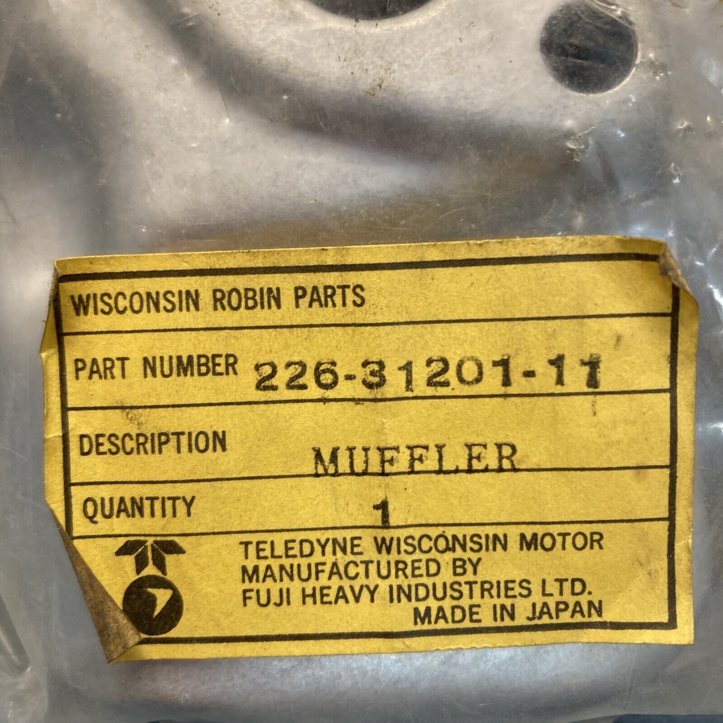 NEW WISCONSIN TELEDYNE 226-31201-11 MUFFLER