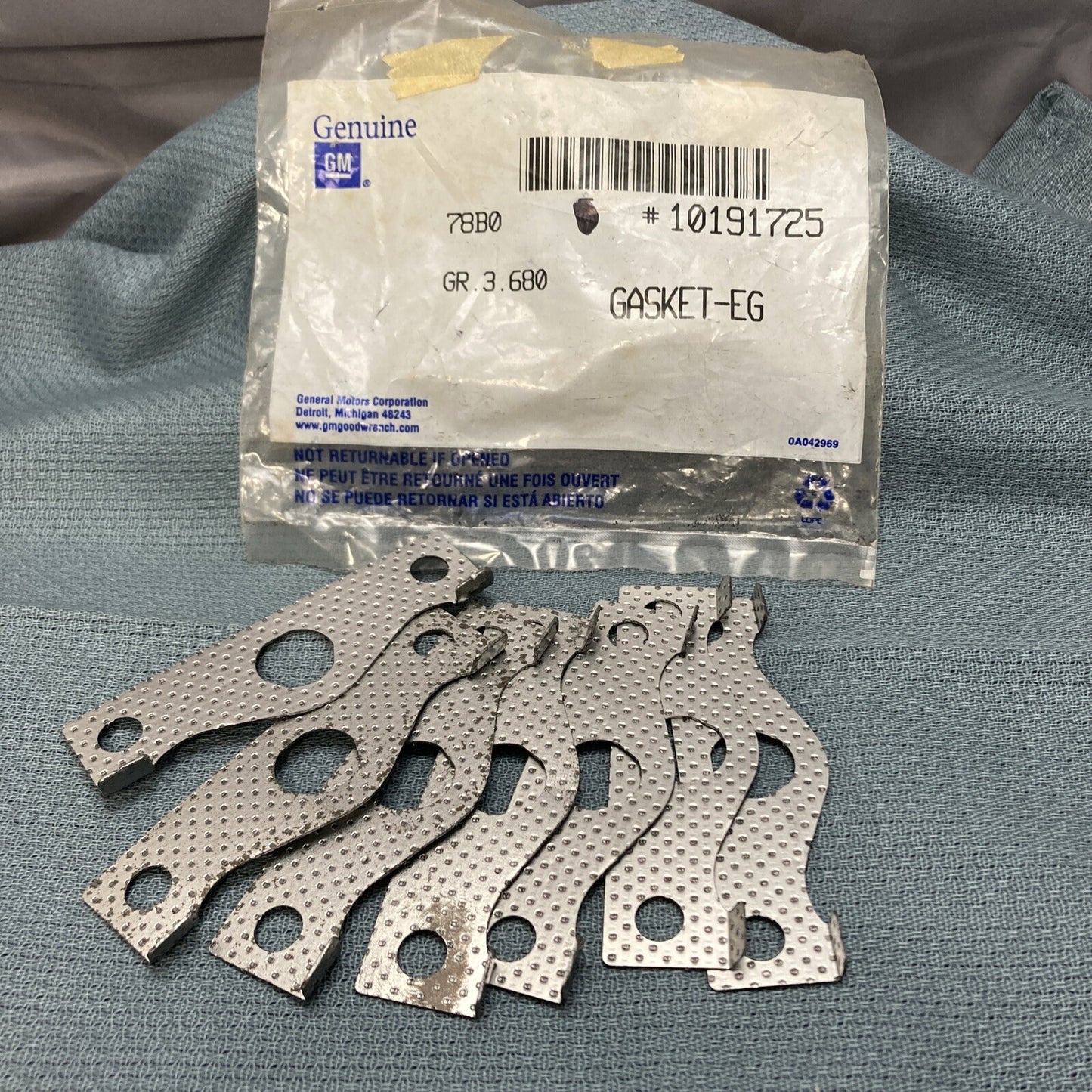 QTY 7 NEW GENUINE GM 10191725 GASKET, EGR VALVE PIPE 1993-1995 GR 3.680
