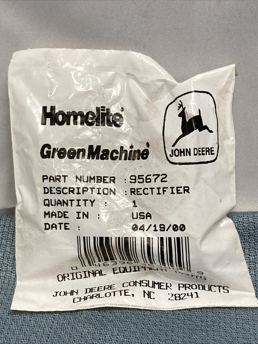 NEW GENUINE JOHN DEERE/GREEN MACHINE/HOMELITE 95672 RECTIFIER