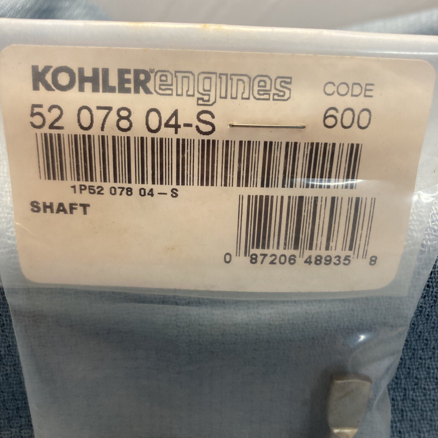 NEW GENUINE KOHLER 52 078 04-S SHAFT
