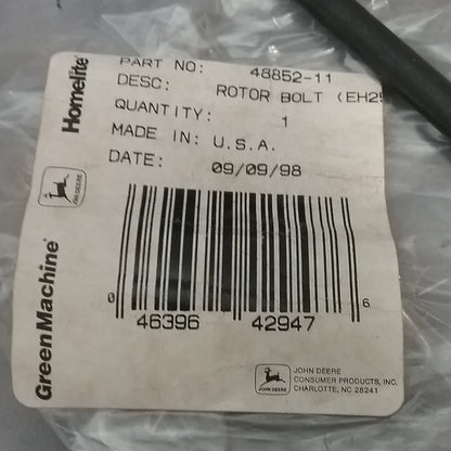 NEW GENUINE JOHN DEERE/GREEN MACHINE/HOMELITE 48852-11 ROTOR BOLT EH2500
