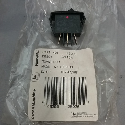 NEW GENUINE JOHN DEERE/GREEN MACHINE/HOMELITE 49299 SWITCH