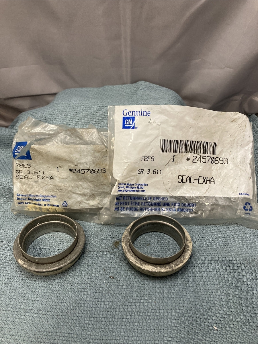 QTY 2 NEW GENUINE GM 24570693 SEAL, EXHAUST MANIFOLD PIPE 1982-1996 GR 3.611