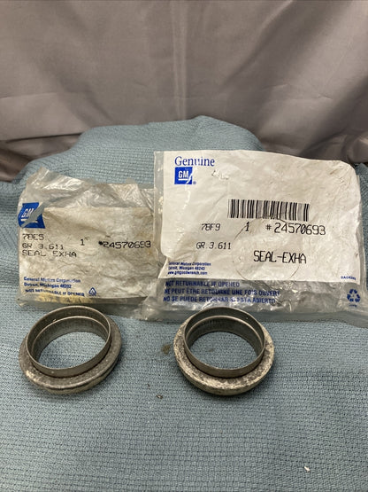 QTY 2 NEW GENUINE GM 24570693 SEAL, EXHAUST MANIFOLD PIPE 1982-1996 GR 3.611