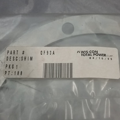 NEW WISCONSIN QF93A SHIM BRG PL (TOE)