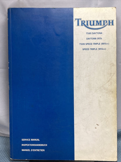 NEW VICTORY 3850570 TRIUMPH DAYTONA/SPEED TRIPLE SERVICE MANUAL ISSUE 4, 8.99