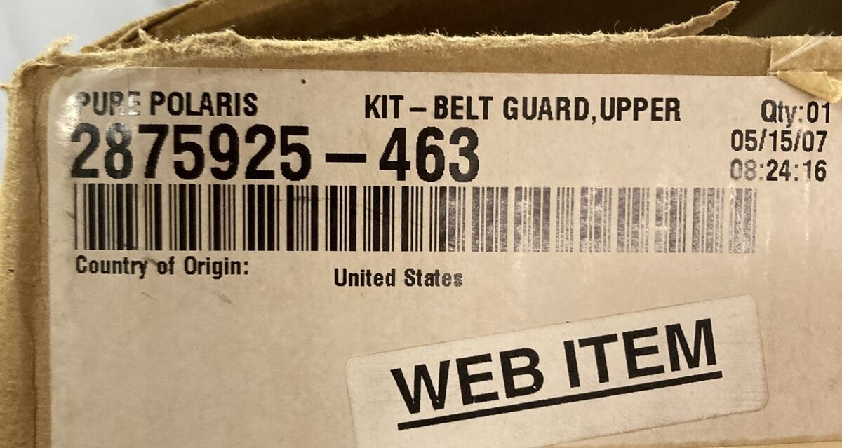 NEW GENUINE VICTORY 2875925-463 VENTED BELT GUARD KIT, UPPER BLACK