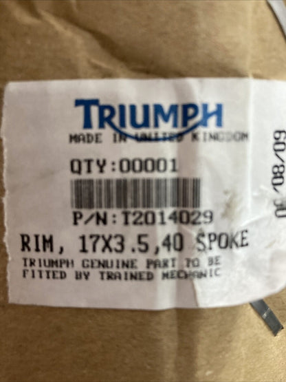 NEW GENUINE VICTORY TRIUMPH T2014029 RIM ONLY 17 X 3.5, 40 HOLES
