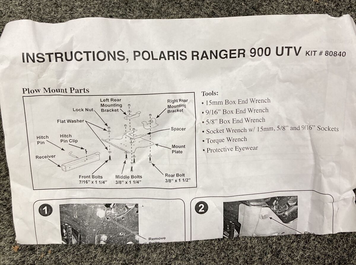 NEW GENUINE POLARIS 80840 ATV PLOW MOUNT RANGER 900