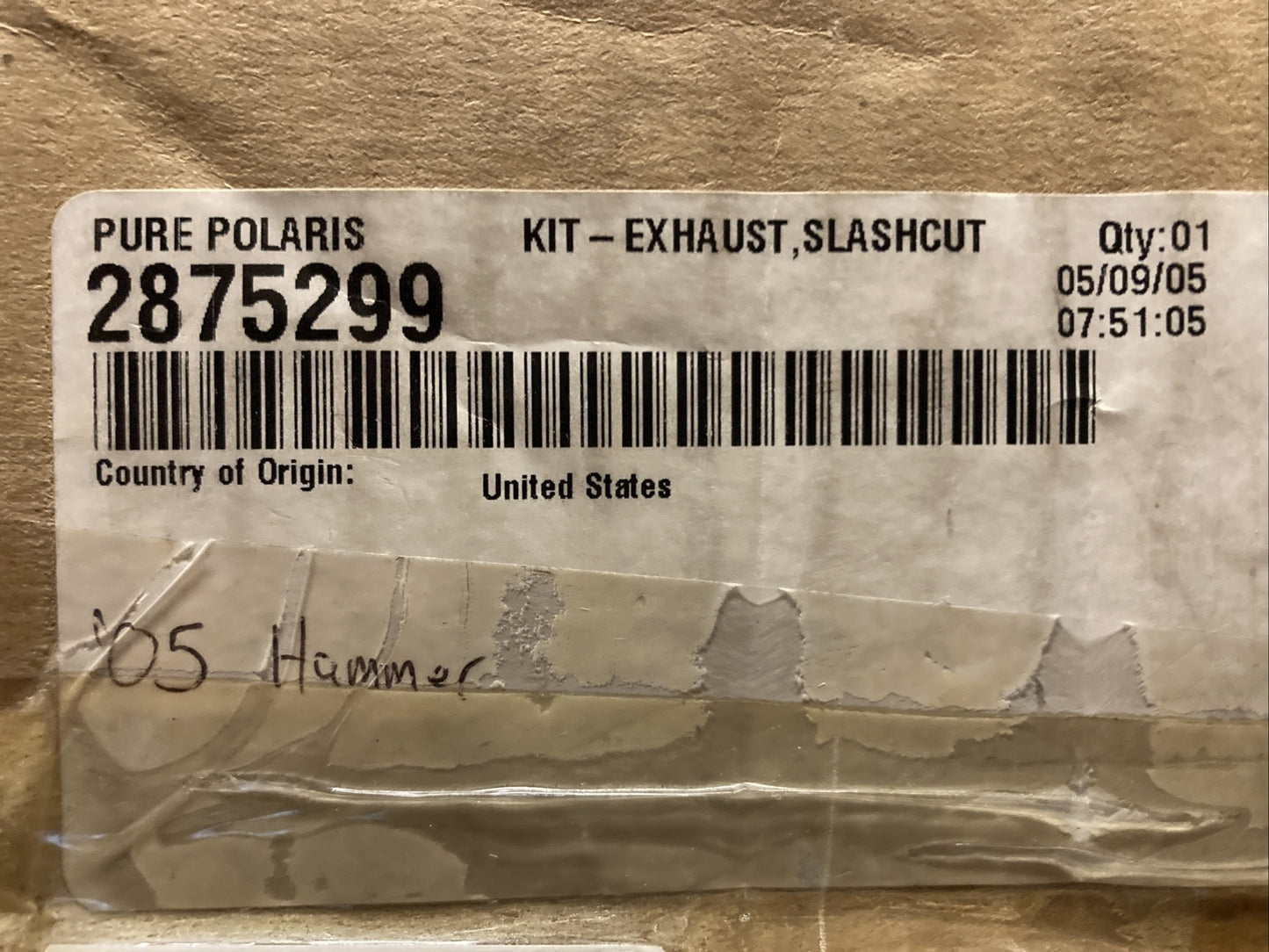 NEW GENUINE VICTORY 2875299 EXHAUST KIT, Stage 1 Slash Cut, CHROME, HAMMER 2005