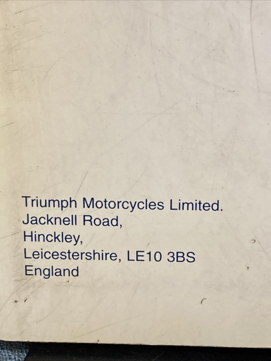 NEW TRIUMPH 3850970 DAYTONA 600 SERVICE MANUAL ISSUE 1, 04.2003
