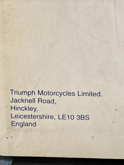 NEW TRIUMPH 3850970 DAYTONA 600 SERVICE MANUAL ISSUE 1, 04.2003