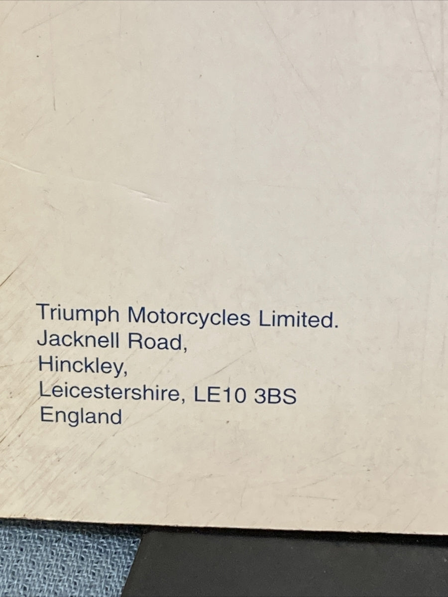 NEW TRIUMPH 3850775 TIGER SERVICE MANUAL ISSUE 1, 03.99