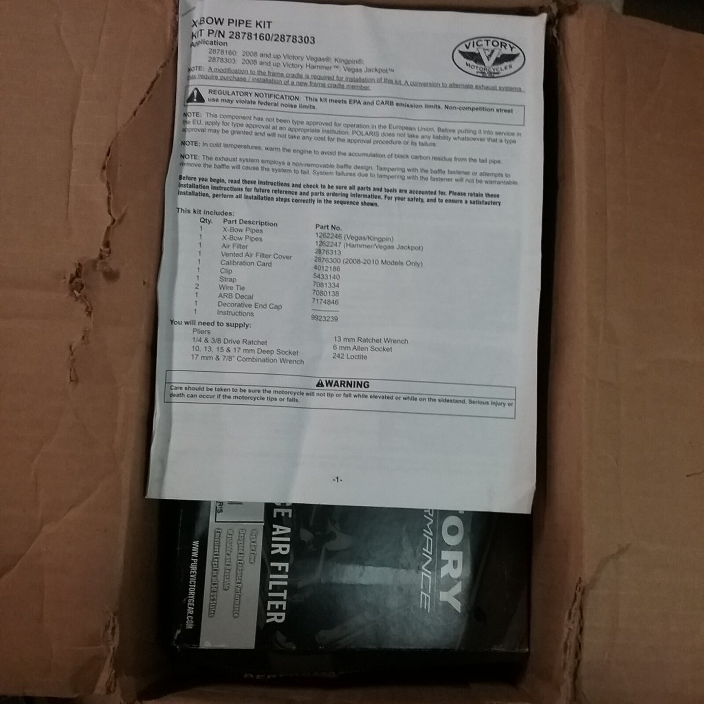 NEW GENUINE VICTORY 2878303-156 EXH,STAGE1,X-BOW P+,H/JP,CHR,50