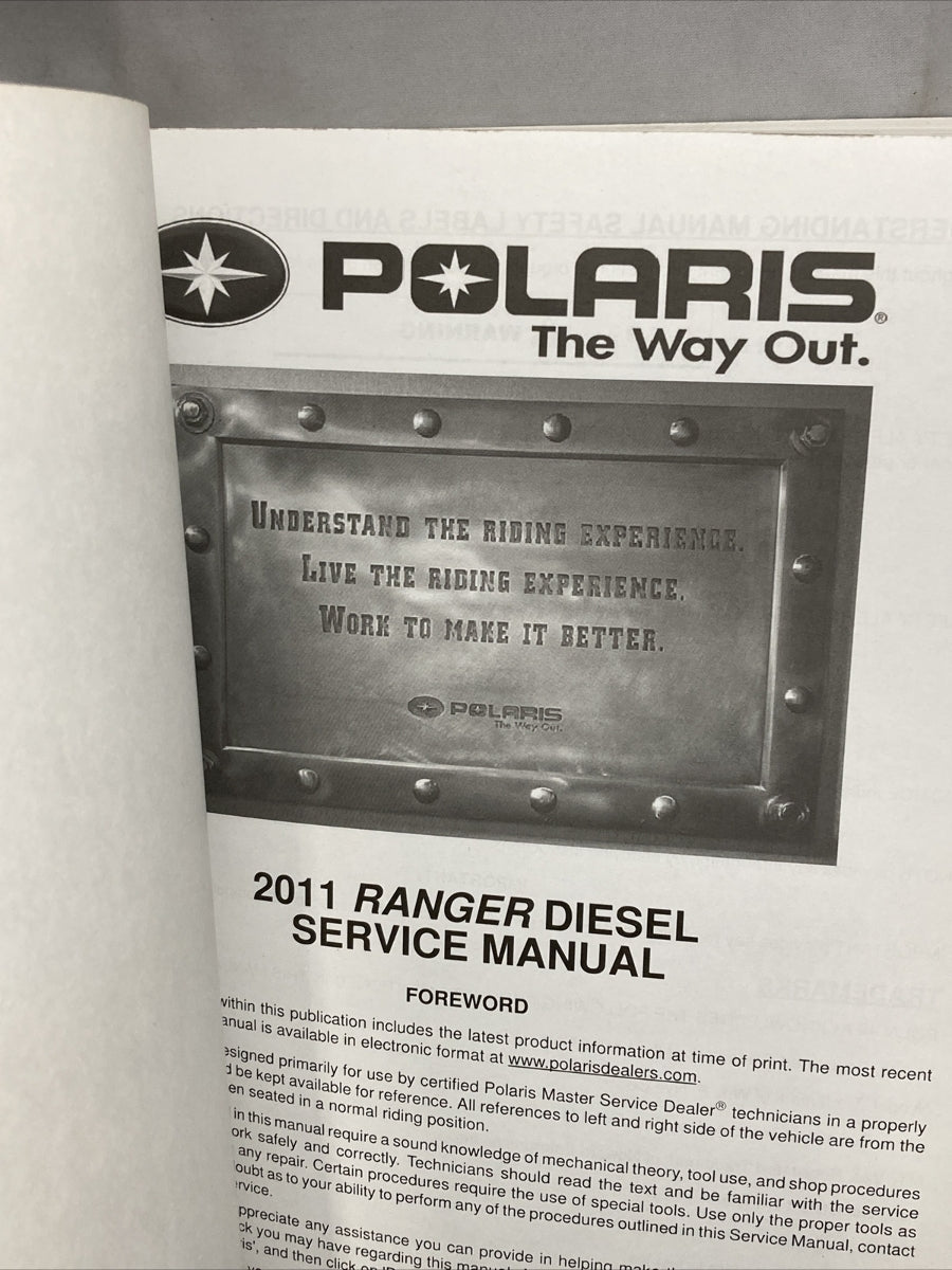NEW GENUINE POLARIS 9923140 RANGER DIESEL SERVICE MANUAL 2011