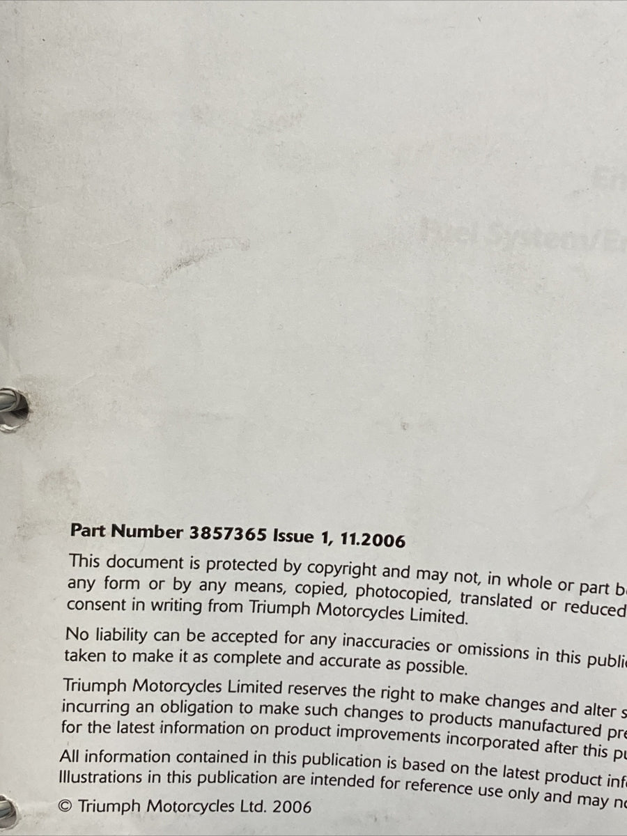NEW TRIUMPH 3857365 TIGER ABS SERVICE MANUAL ISSUE 1, 11.2006