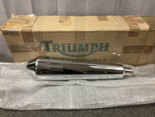 NEW GENUINE VICTORY TRIUMPH T2201562 SILENCER LOWER, 80DBA, CHROME