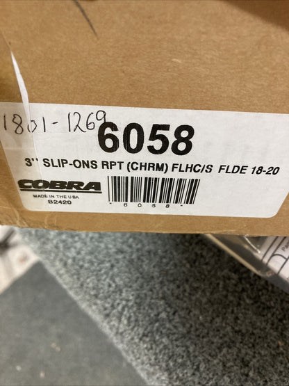 NEW GENUINE COBRA 1801-1269 3" RPT SLIP-ON CHROME 18-22 FLHC/FLHCS/FLDE