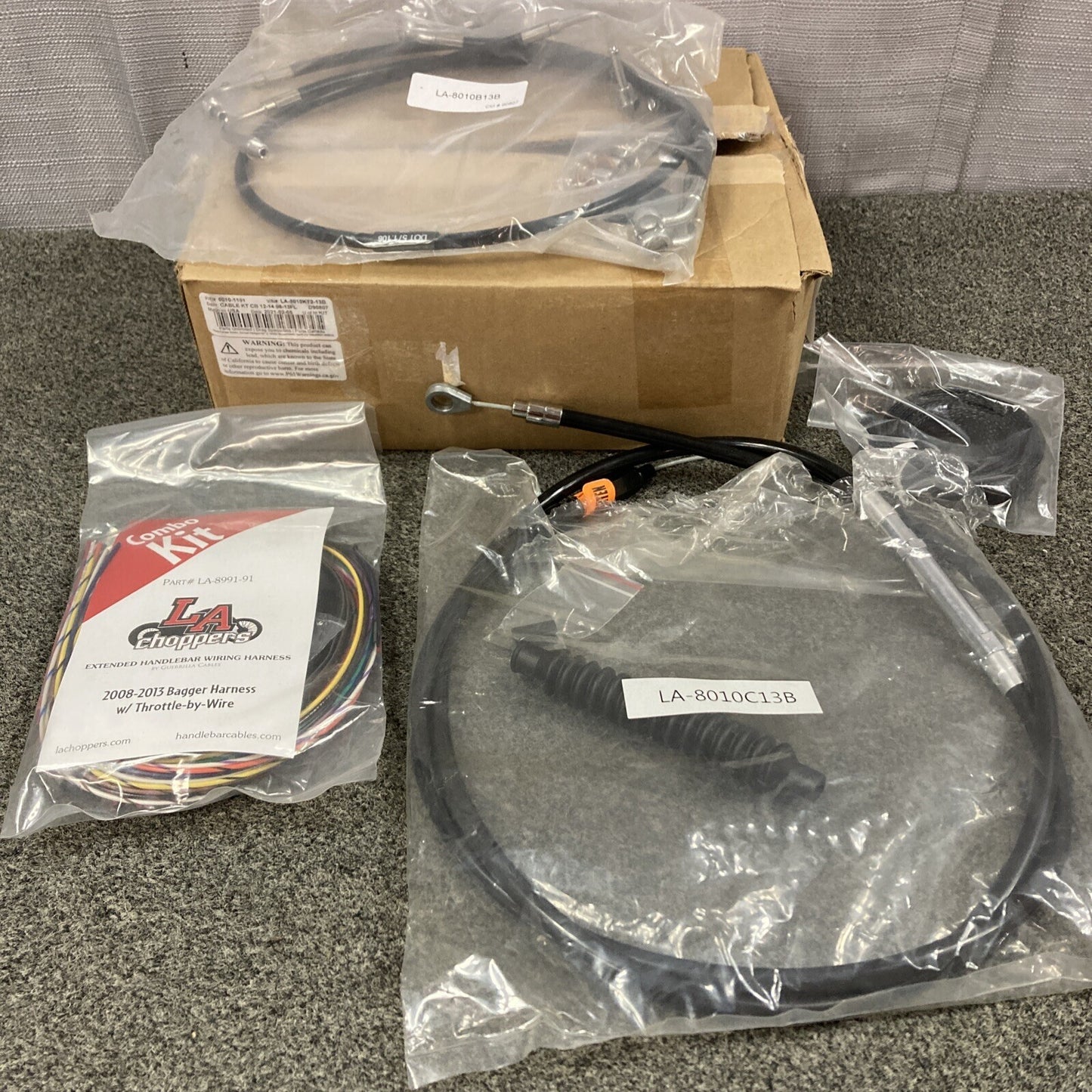 NEW GENUINE DRAG SPECIALITIES 0610-1191 BL VINYL BRAIDED HANDLEBAR CABLE KIT