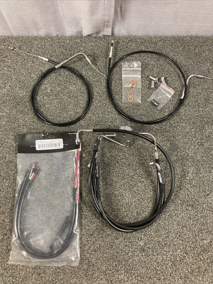 NEW GENUINE DRAG SPECIALITIES 0662-0422 BLACK VINYL CABLE KIT 15-17 FXDF08+