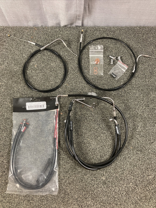NEW GENUINE DRAG SPECIALITIES 0662-0422 BLACK VINYL CABLE KIT 15-17 FXDF08+