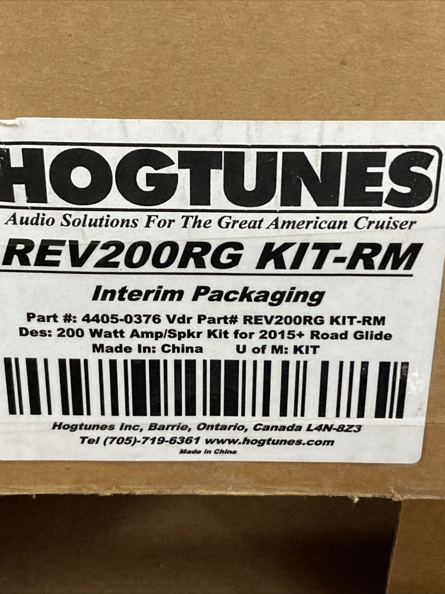 NEW HOGTUNES 4405-0376 200 WATT AMP/SPEAKER KIT ROAD GLIDE 2015+