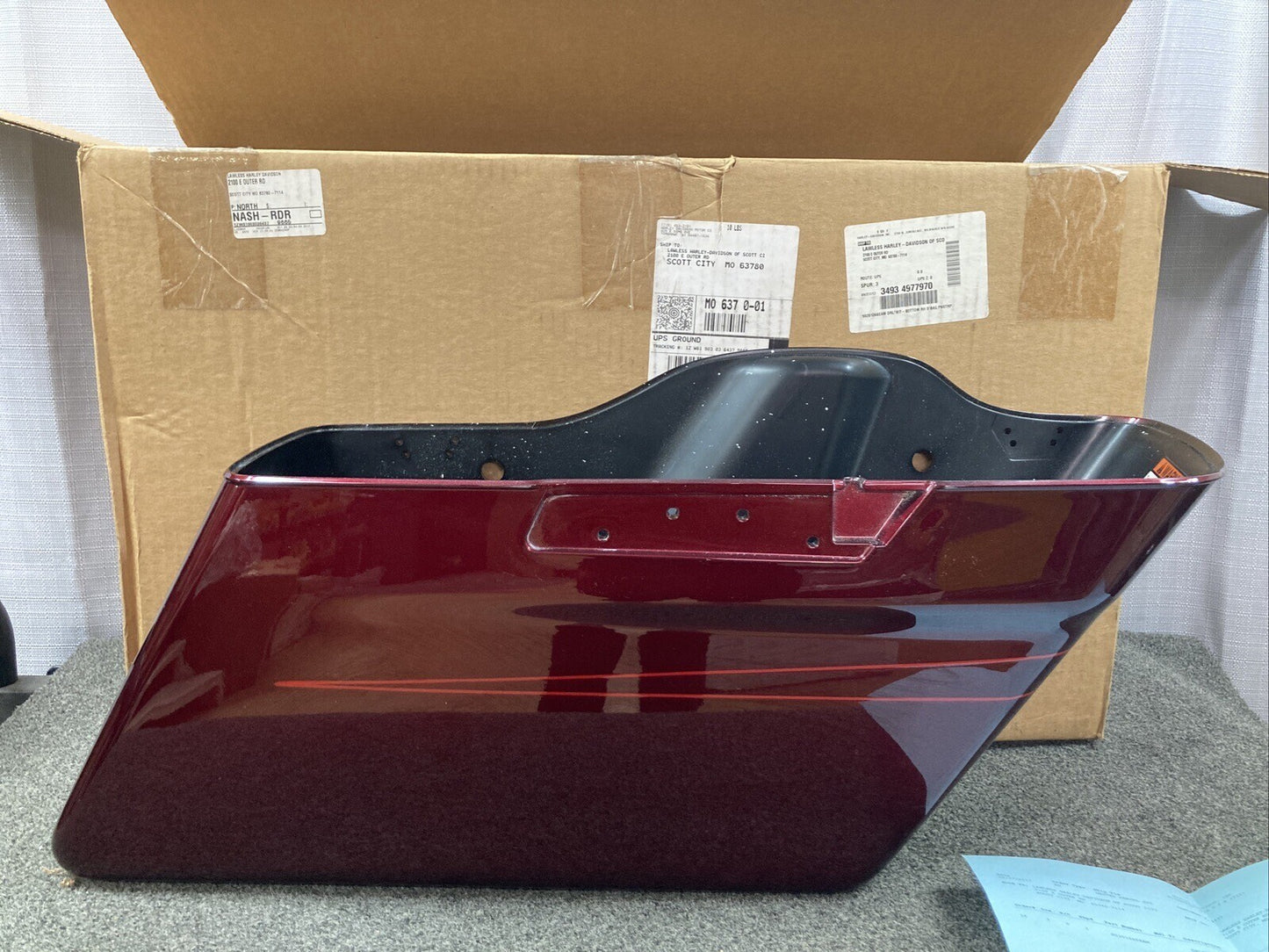 NEW GENUINE HARLEY DAVIDSON 90201066EAM DRL KIT BOTTOM, Rh, Vlcty Red PNSTRP