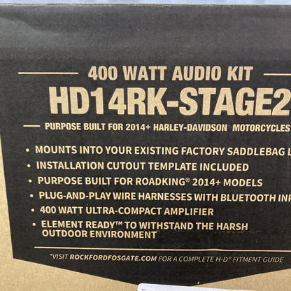 NEW Rockford Fosgate HD14RK-STAGE2 400 WATT audio kit 6"x9" spkrs 4-channel amp