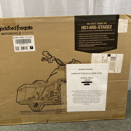 NEW Rockford Fosgate HD14RK-STAGE2 400 WATT audio kit 6"x9" spkrs 4-channel amp