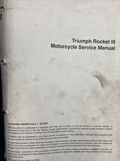 NEW TRIUMPH T3852294 ROCKET III SERVICE MANUAL ISSUE 1, 05.2004