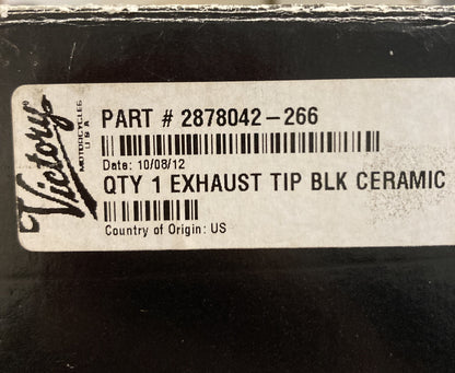 NEW GENUINE VICTORY 2878042-266 BIG MOUTH EXHAUST TIPS - BLACK STANDARD CRUISER