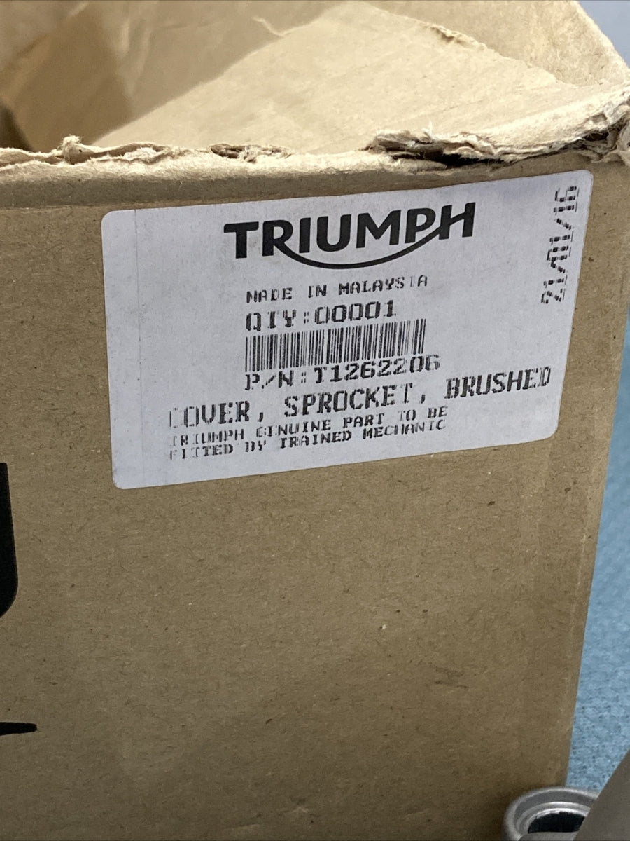 NEW GENUINE VICTORY/TRIUMPH T1262206 SPROCKET COVER, BRUSHED