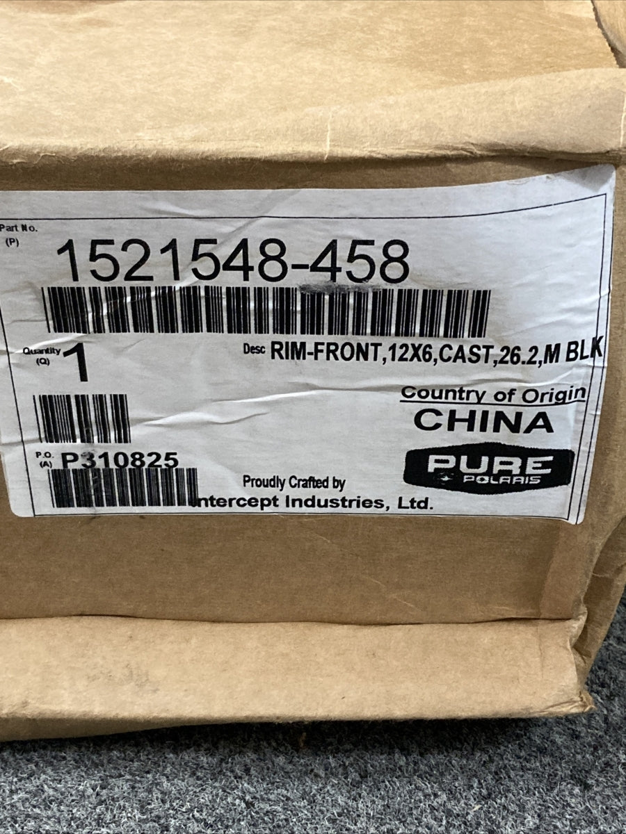 NEW GENUINE POLARIS 1521548-458 RIM, FRONT 12X6 CAST 26.2 M BLK