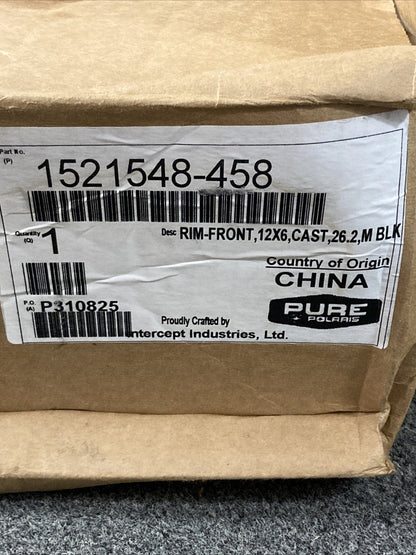 NEW GENUINE POLARIS 1521548-458 RIM, FRONT 12X6 CAST 26.2 M BLK
