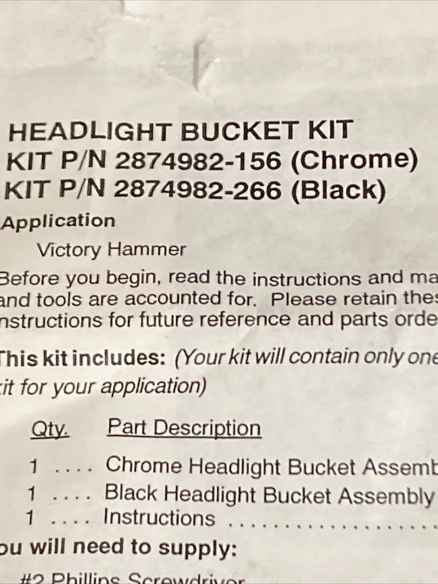 NEW GENUINE VICTORY 2874982-156 HEADLIGHT BUCKET