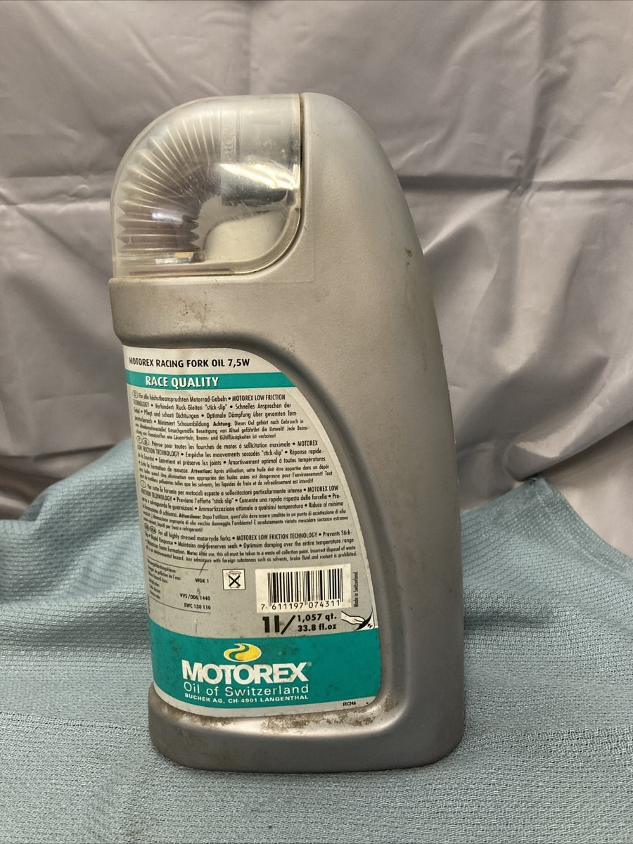 NEW MOTOREX RACING FORK OIL 7, 5W 33.8 FL OZ