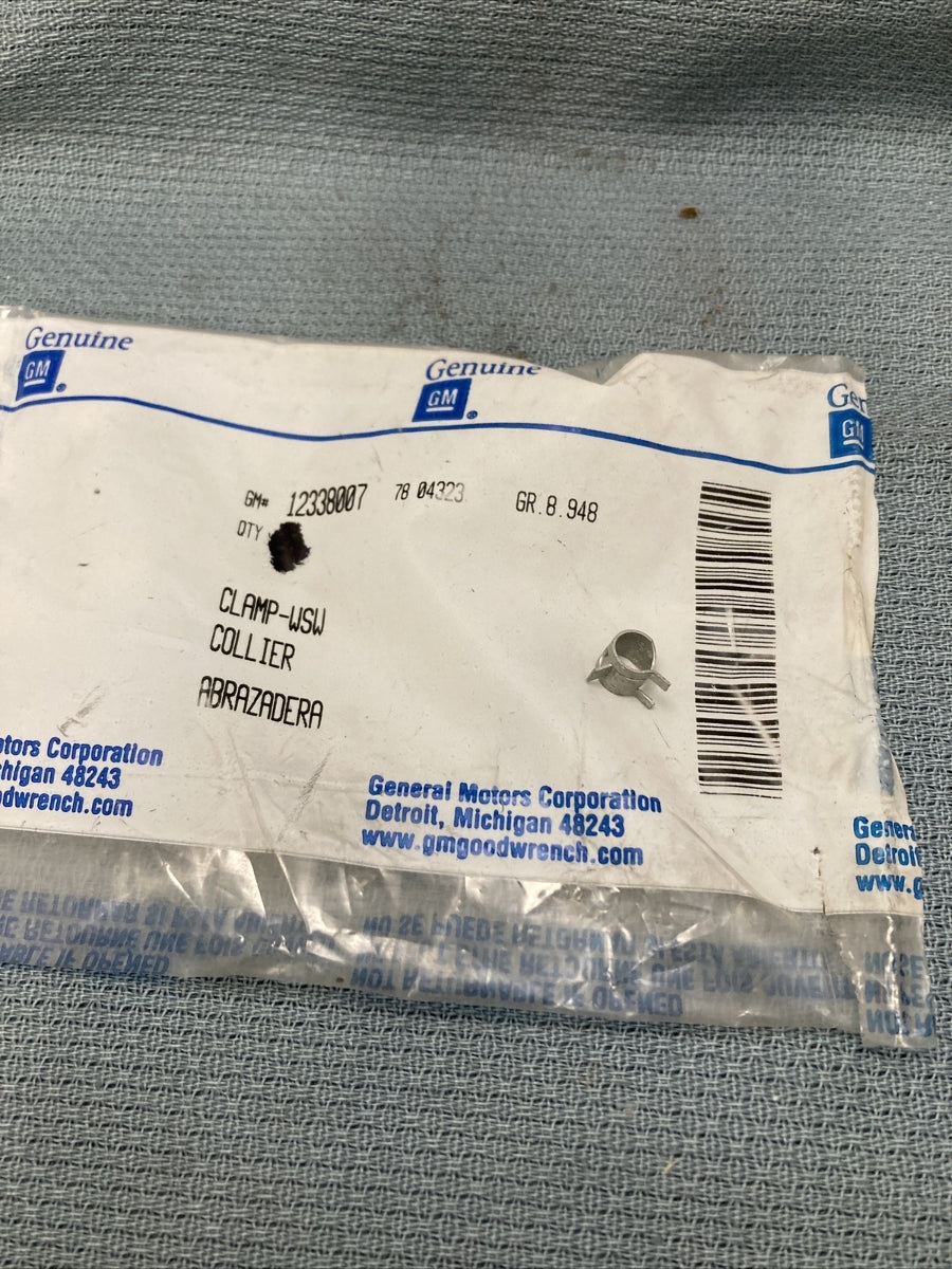 NEW GENUINE GM 12338007 CLAMP, WINDSHIELD WASHER NOZZLE HOSE GR 8.948