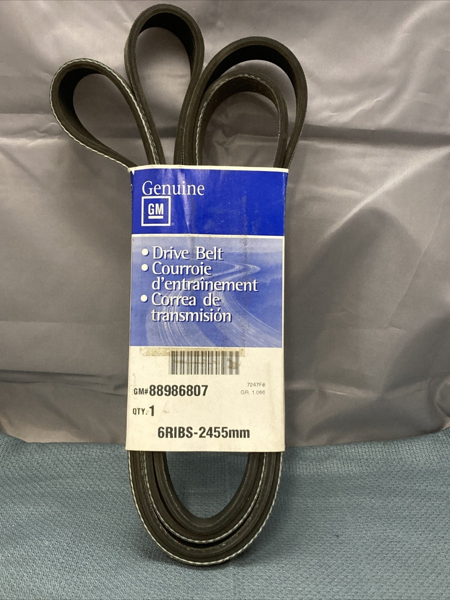 NEW GENUINE GM 88986807 SERPENTINE BELT 6 RIBS-2455MM GR 1.066