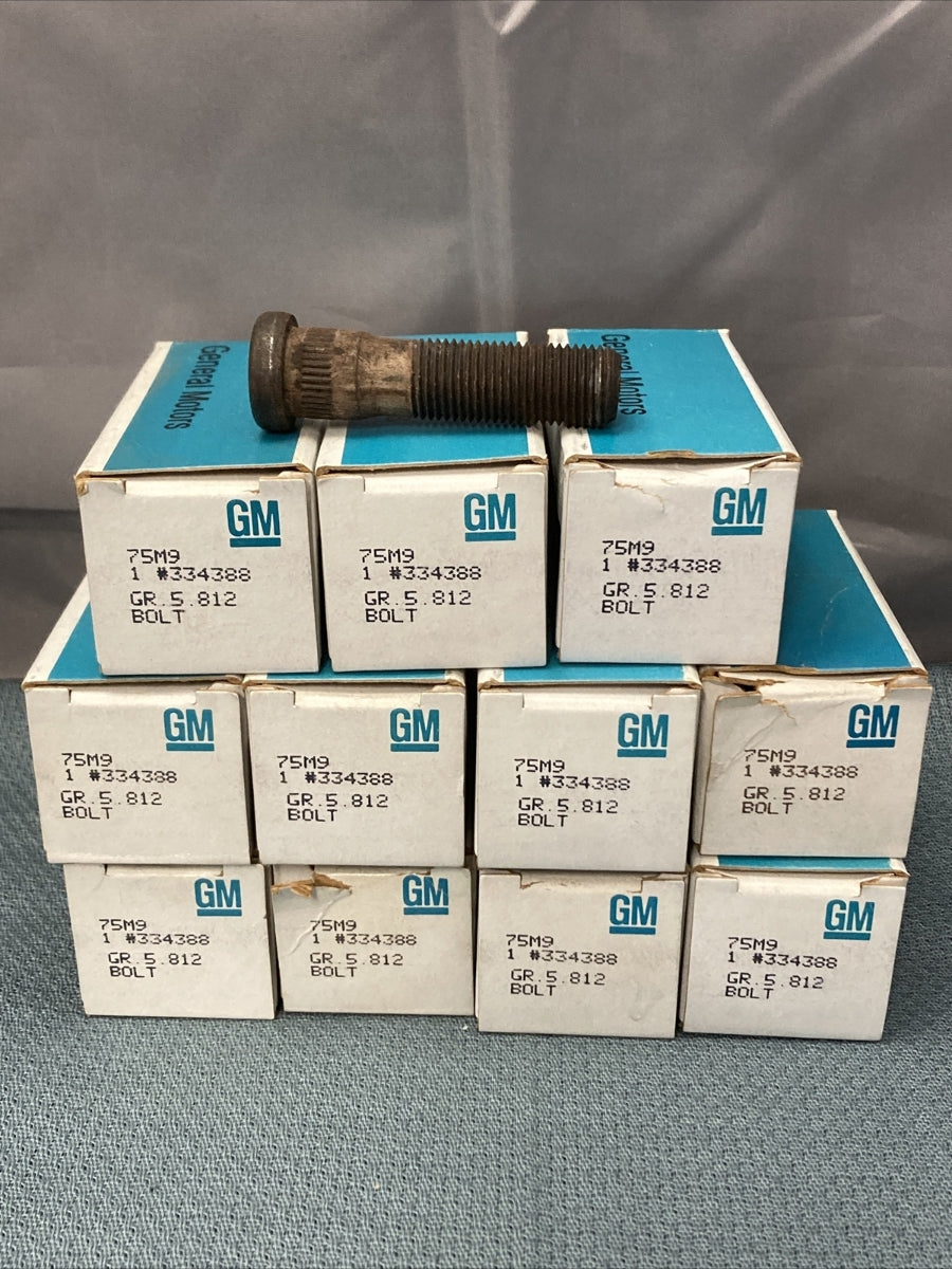 QTY 11 NEW GENUINE GM 334388 STUD, FRONT WHEEL, SERRATED 1985-1999 GR 5.812